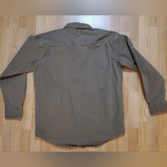 Noble Outfitters Canvas Shirt Men's Size Large Brown Button Up‎ Long Sleeve - Picture 2 of 6